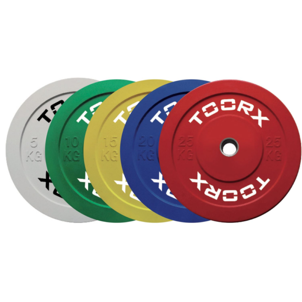 toorx fitness bumper plates challenge 50mm alle kleuren